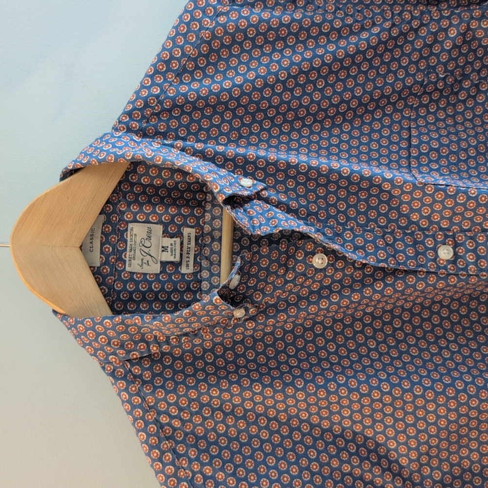 J. Crew Men's Medium Classic Fit Long Sleeve Novelty Print Shirt Style #BF793